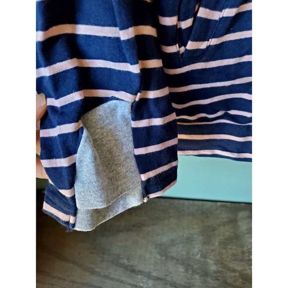 Ampersand Avenue Navy Pink Double Hood L/S Striped Hoodie Pockets Size XXXL - Picture 4 of 13